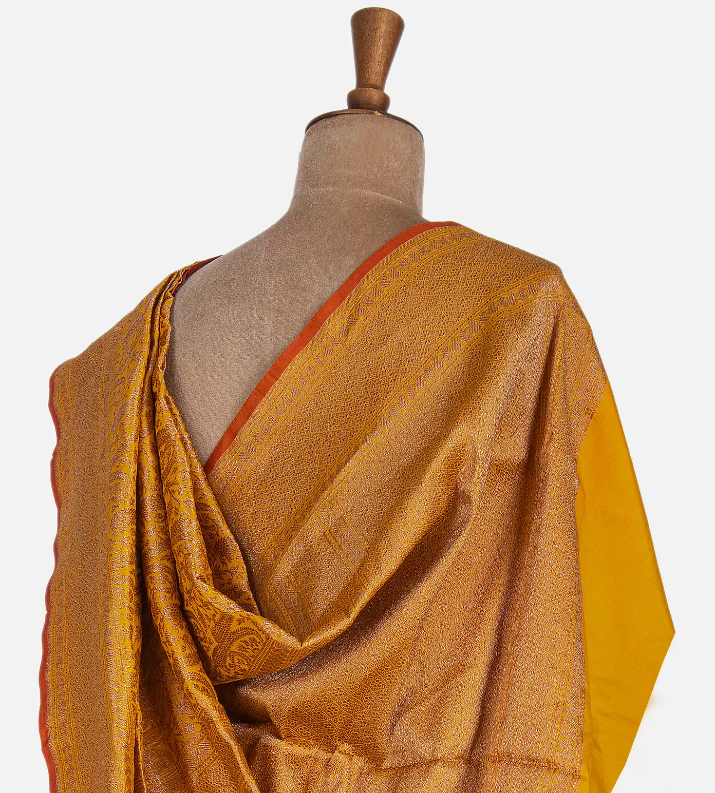 Yellow Banarasi Silk Saree3
