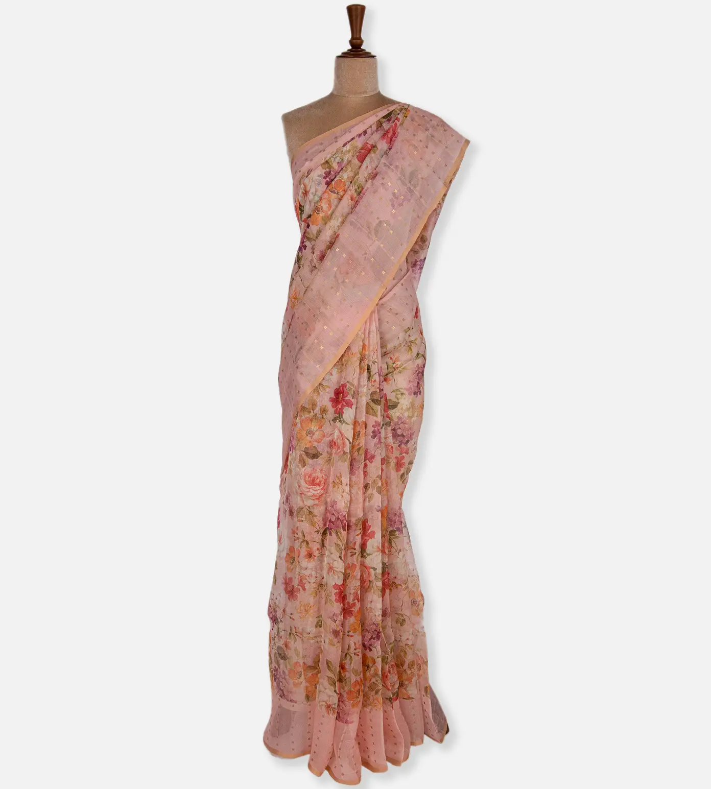 Pink Organza Sequence Saree2