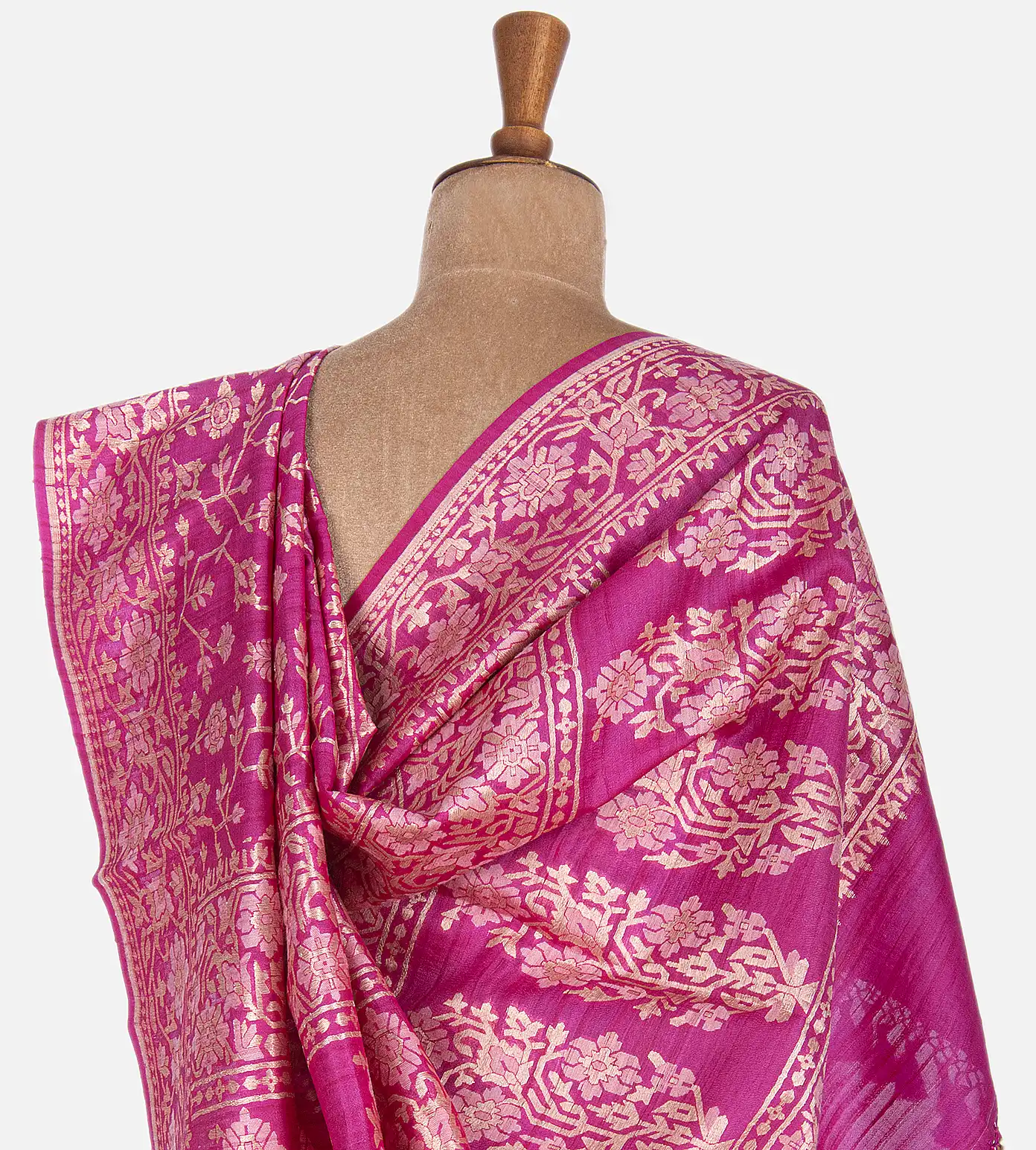 Pink Banarasi Tussar Saree3