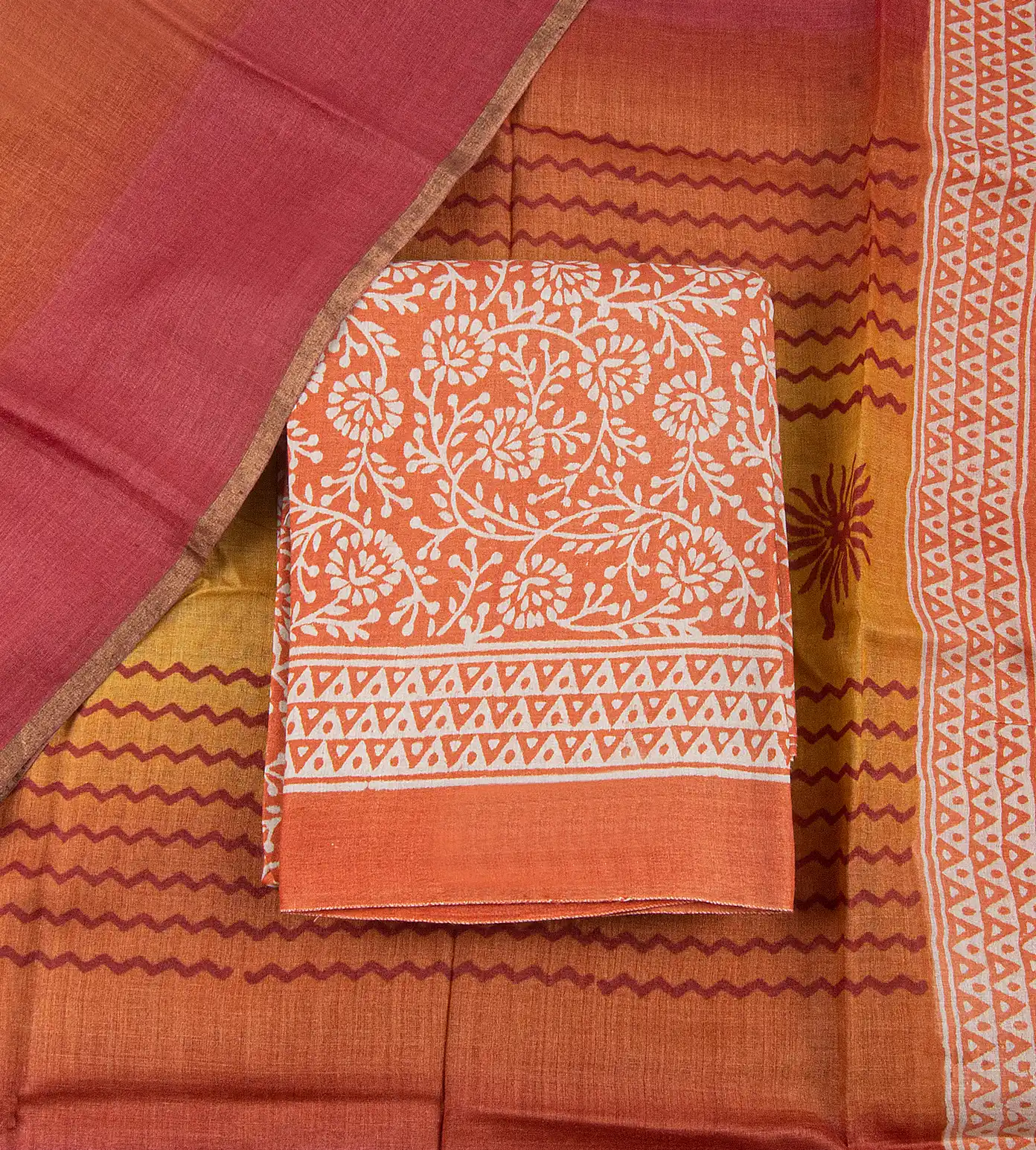 Rust Red Tussar Salwar1