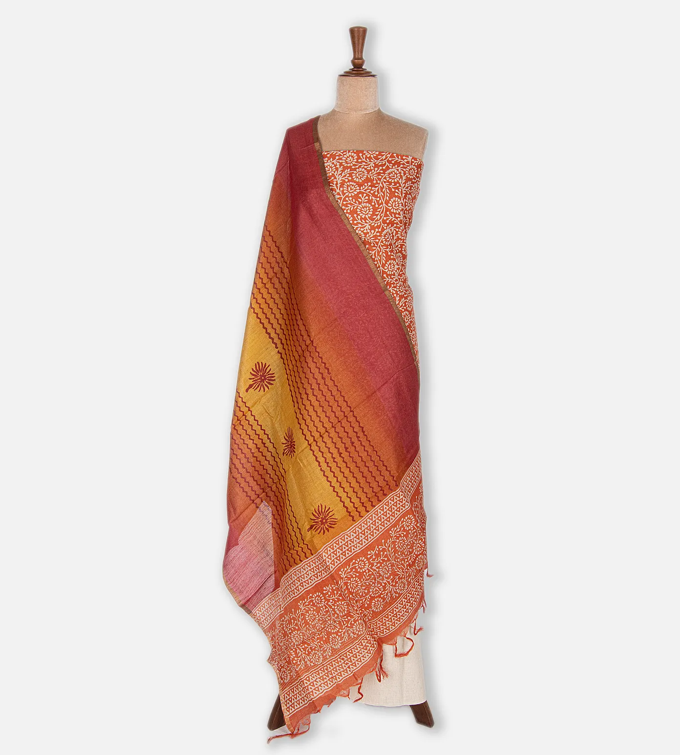 Rust Red Tussar Salwar2
