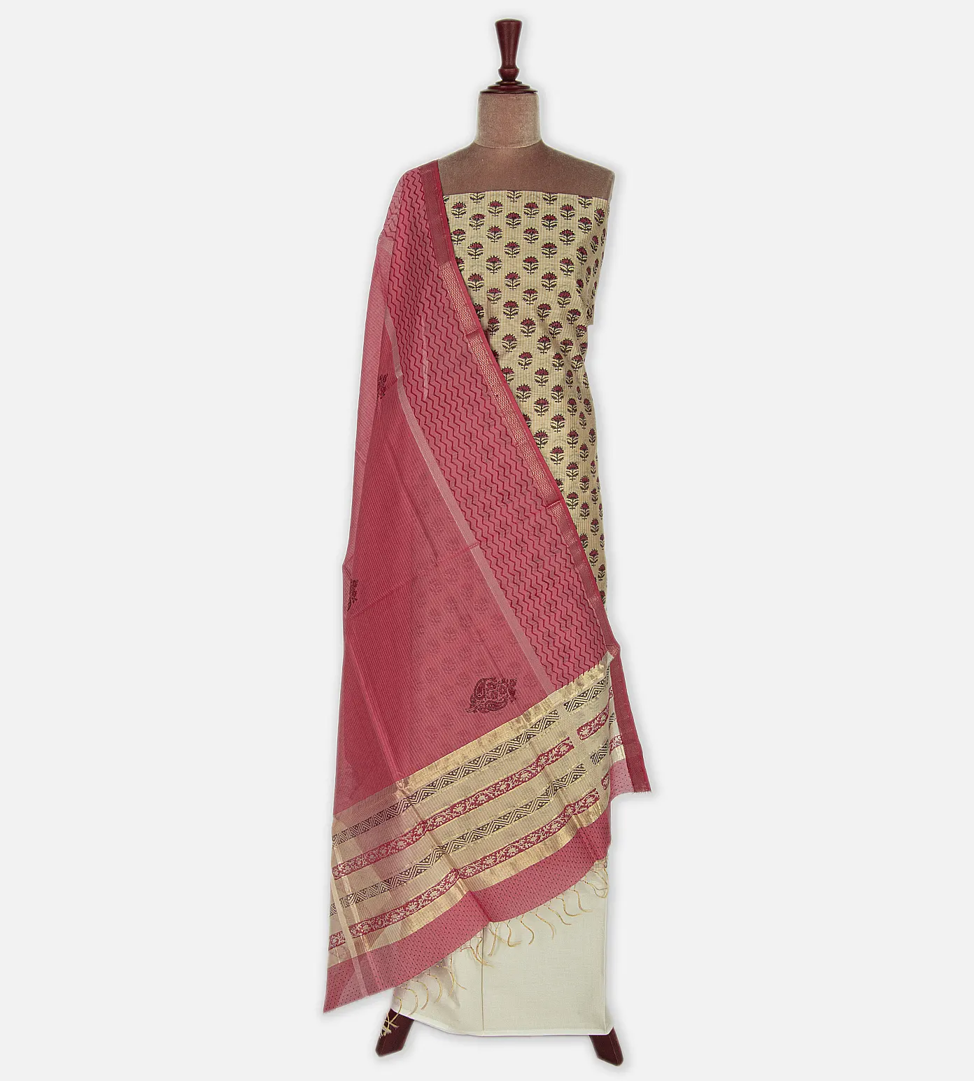 Light Beige and Off-White Maheshwari Cotton Salwar2