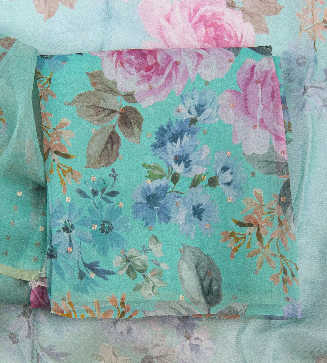 Blue Organza Salwar1