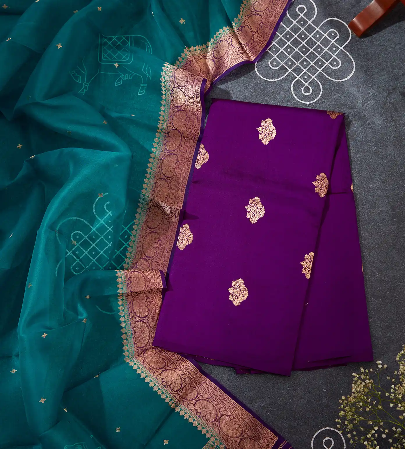 Purple Banarasi Silk Salwar1