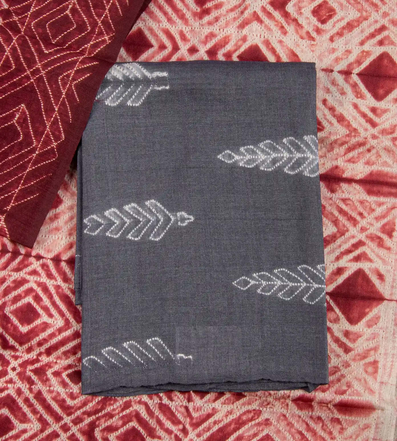 Grey Shibori Tussar Salwar1