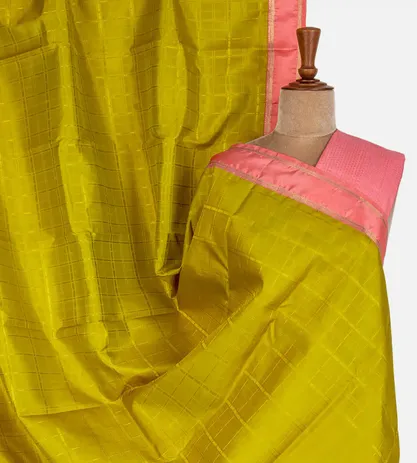 Lime Yellow Kanchipuram Silk Saree1