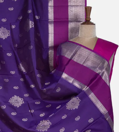 Violet Kanchipuram Silk saree1