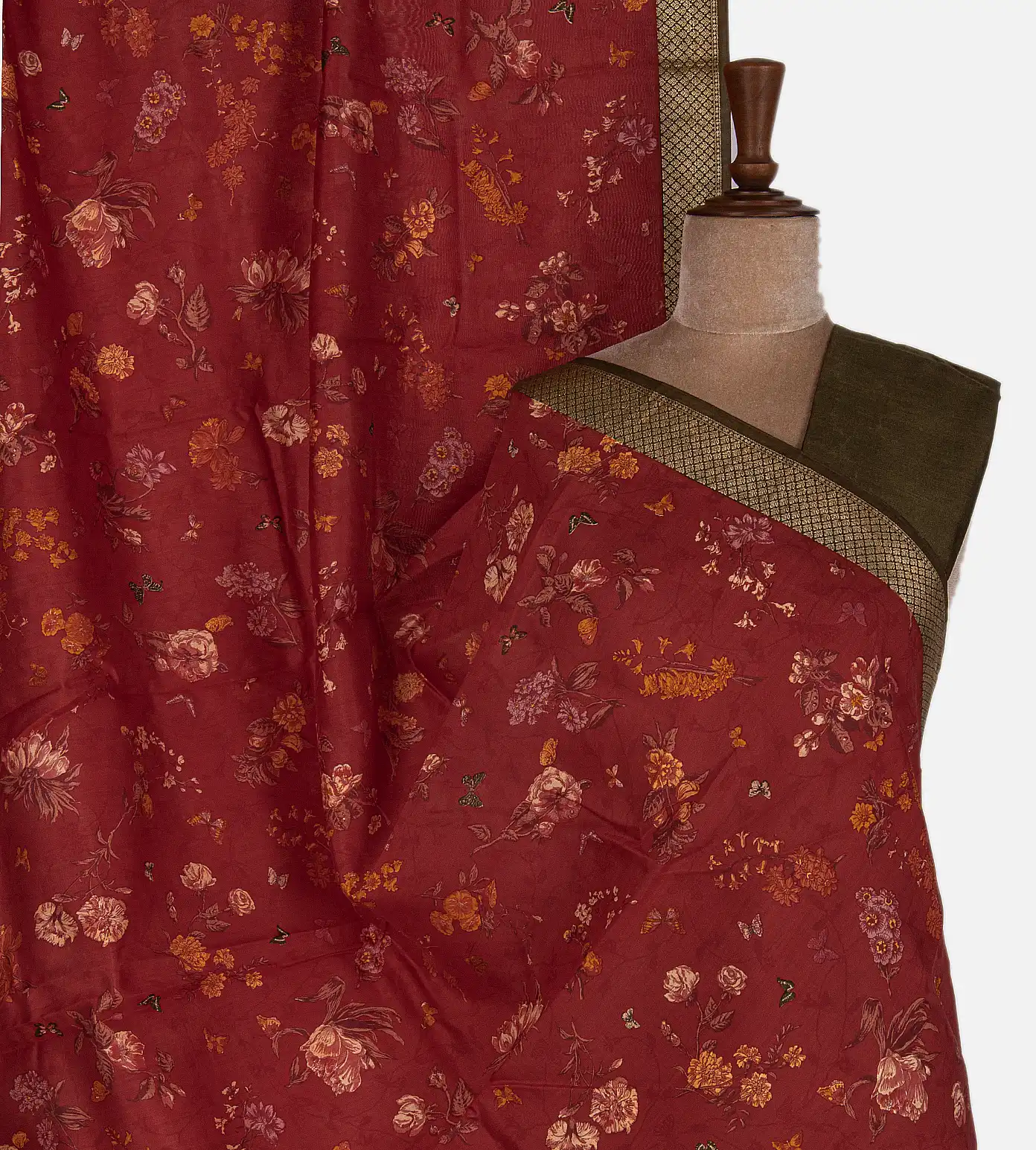 Maroon Chaniya Silk Saree1