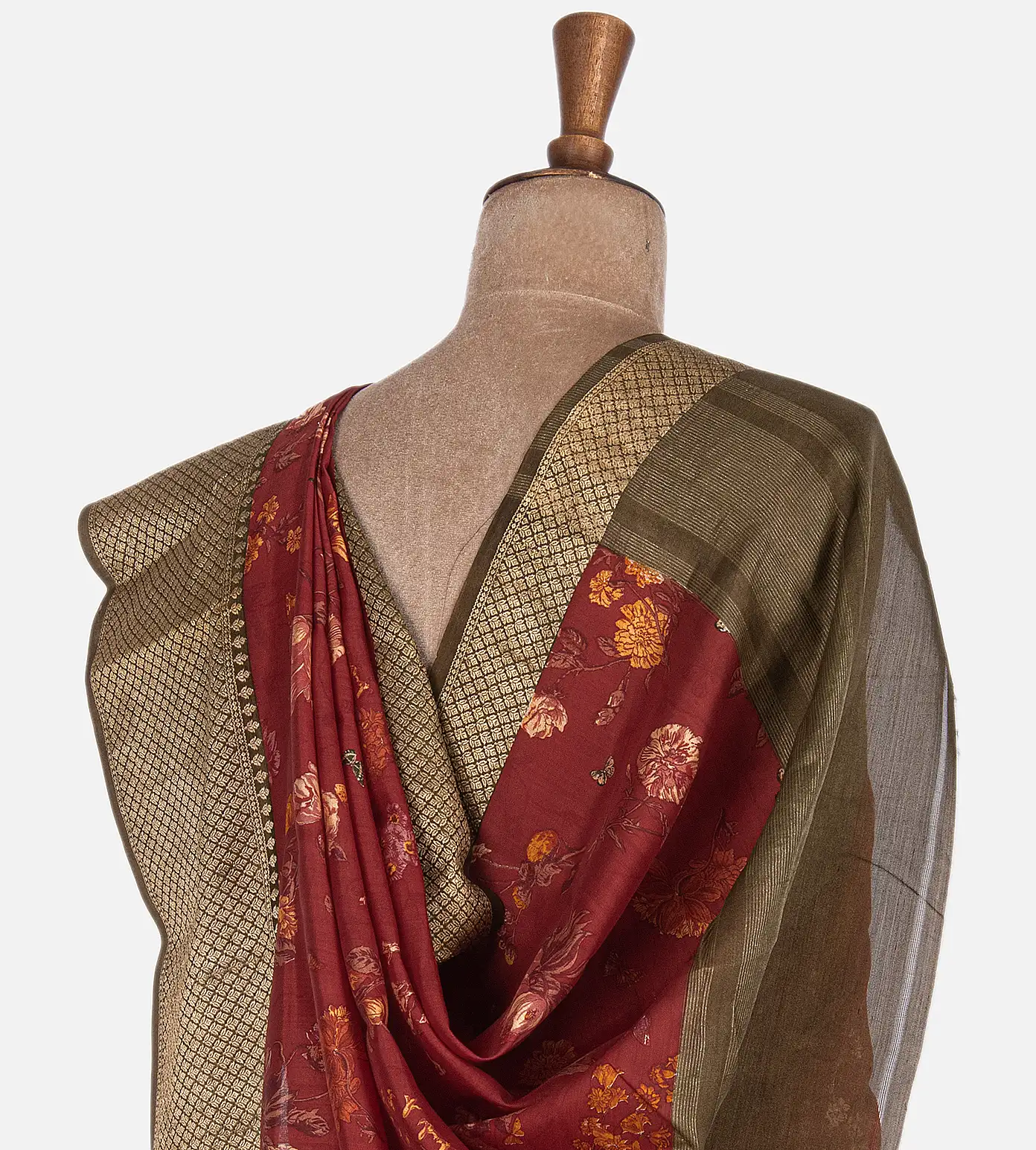 Maroon Chaniya Silk Saree3