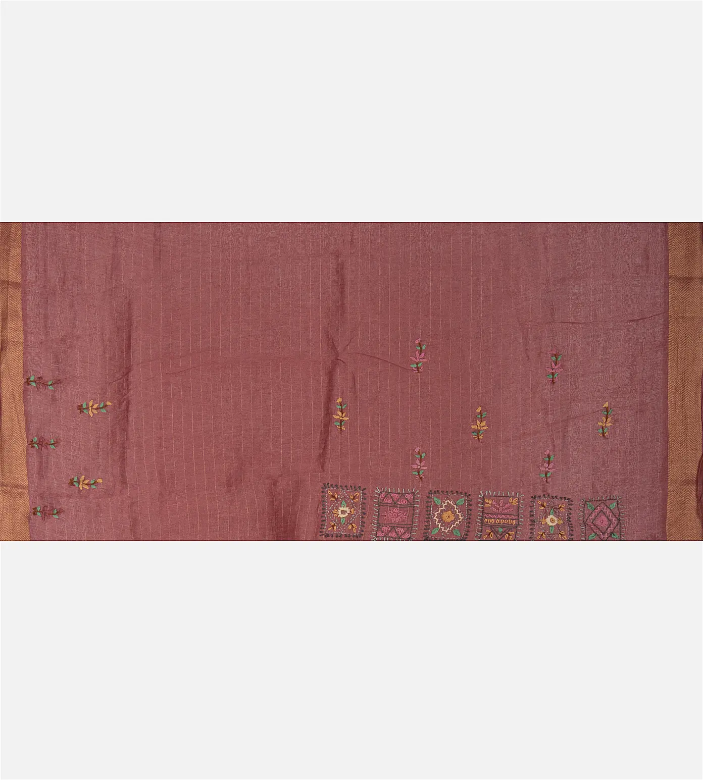 Pink Linen Saree4