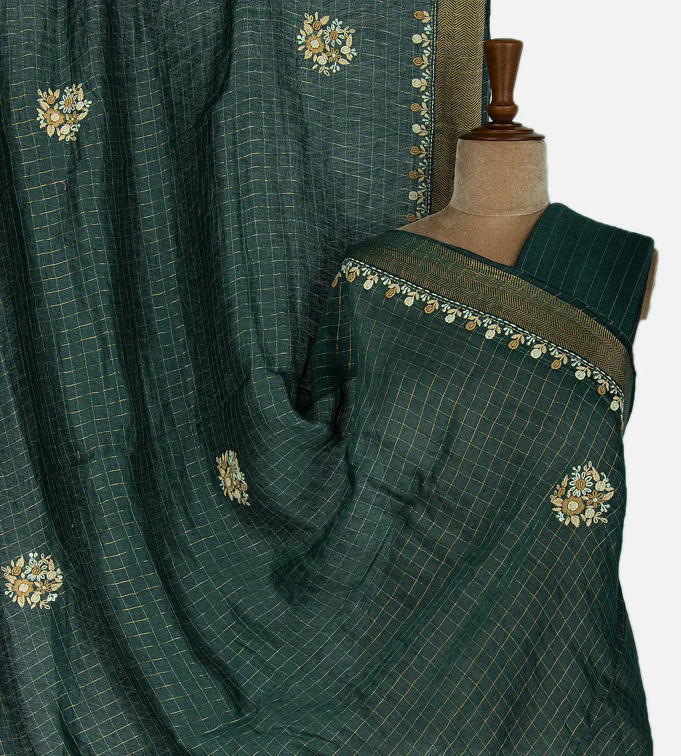 emerald-green-linen-saree-b1249609-a