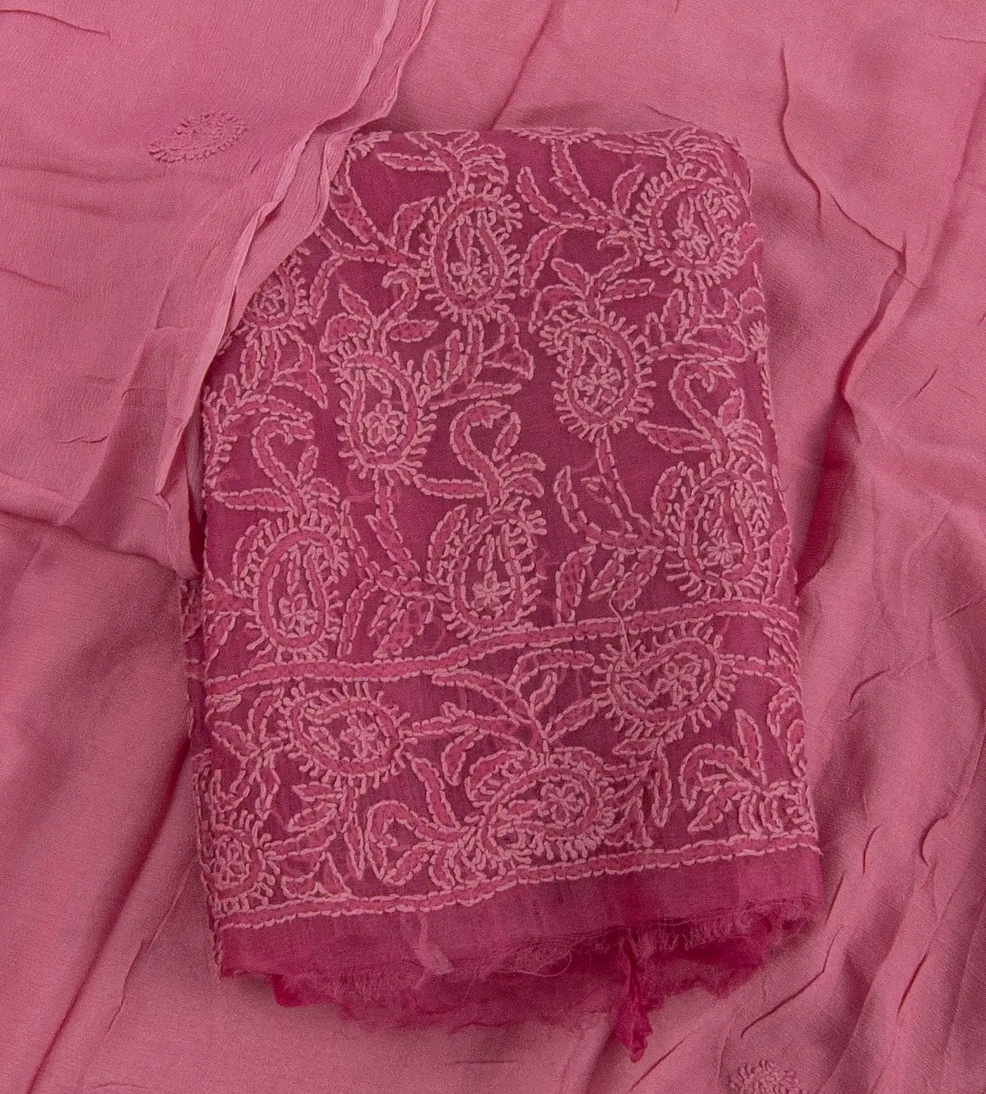 Pink Organza Embroidery Salwar1