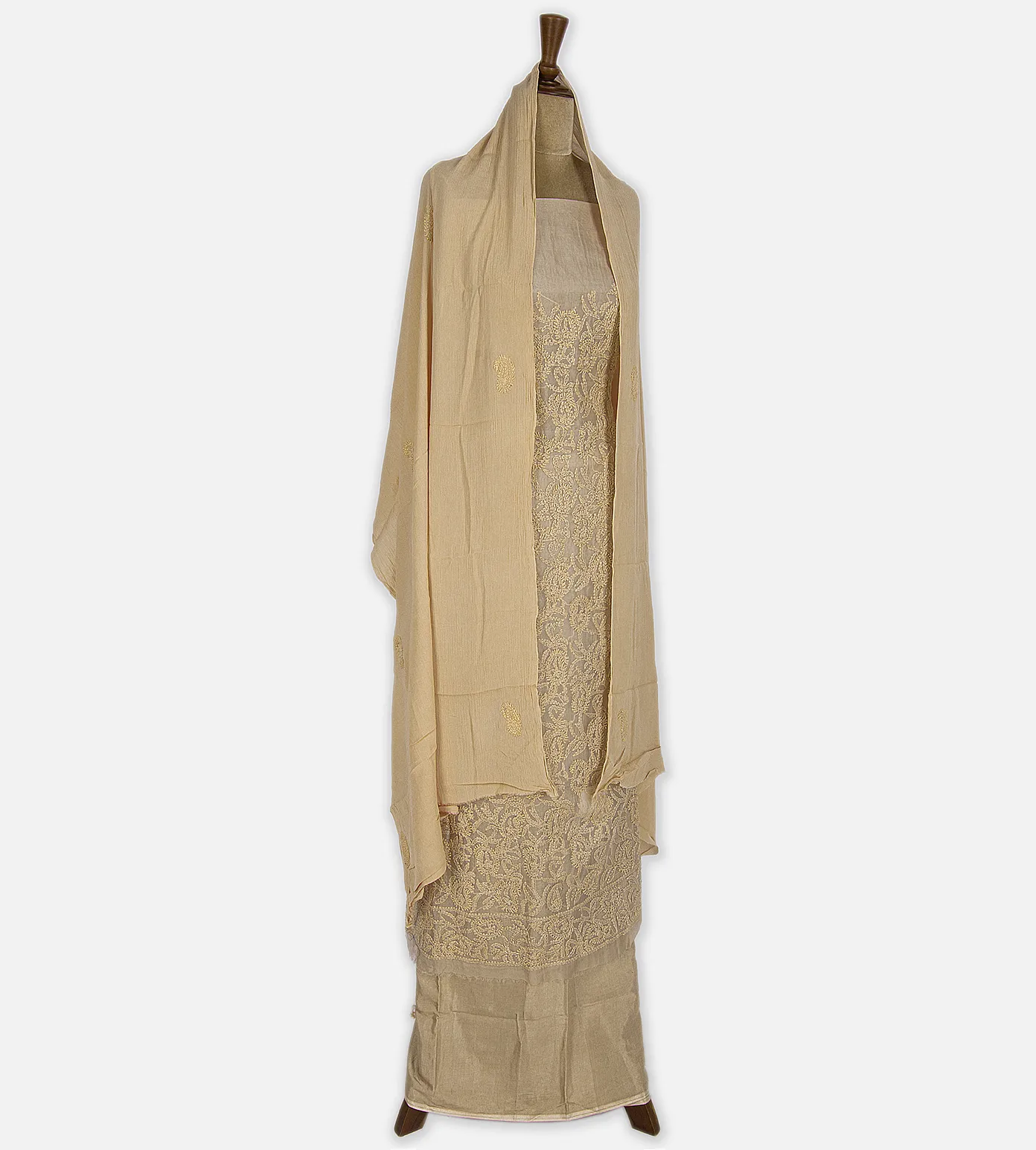 Beige Organza Embroidery Salwar3