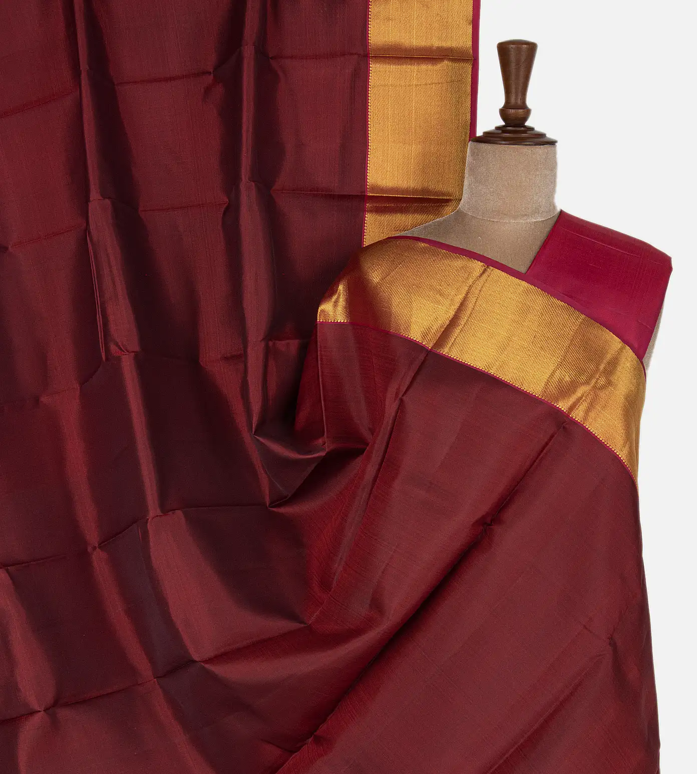 VEER Women's Trendy Maroon Plain Cotton Silk Sarees With Blouse  (FL-IF-1040-AUG01)