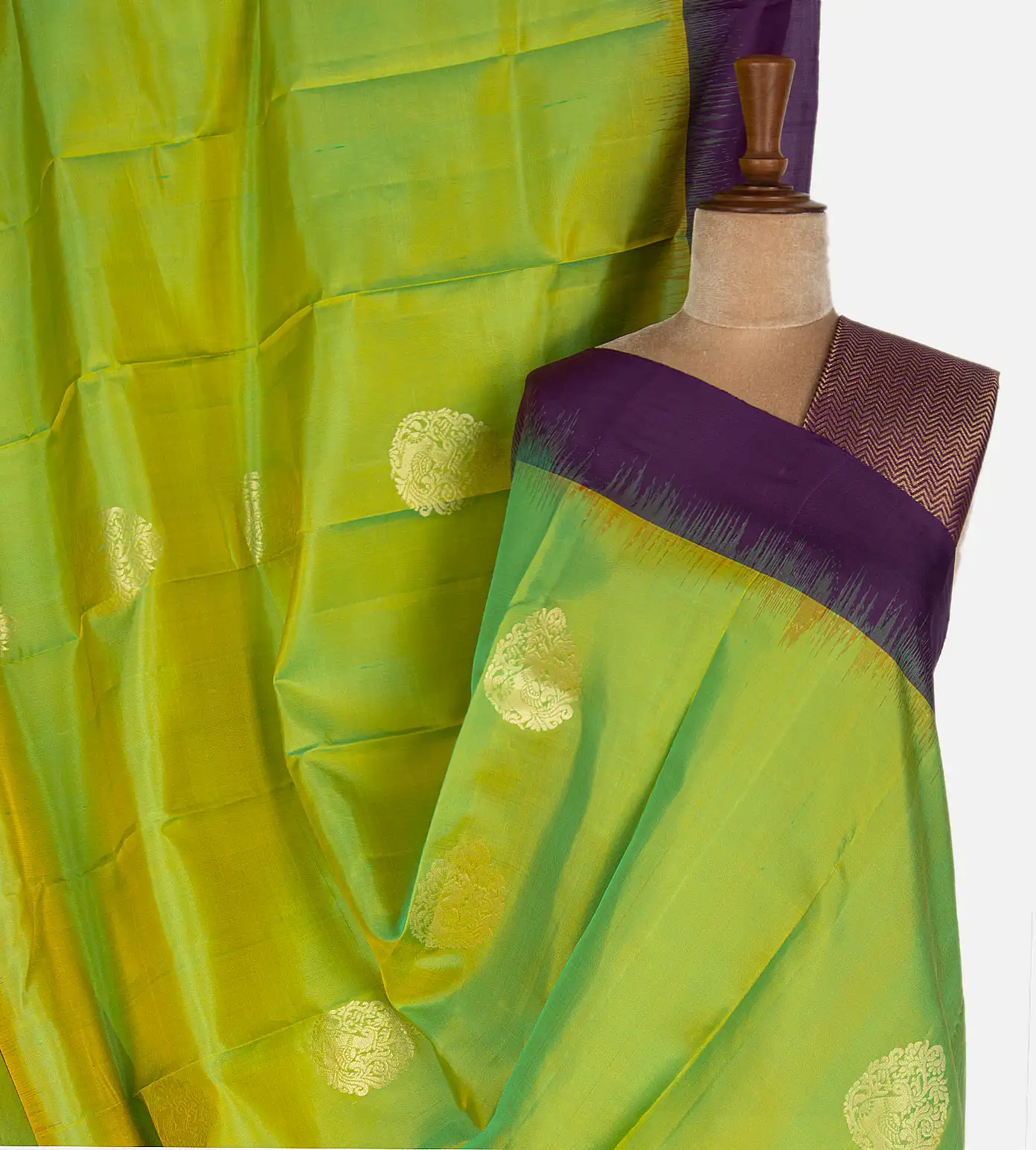 Light Green Soft Silk Saree1