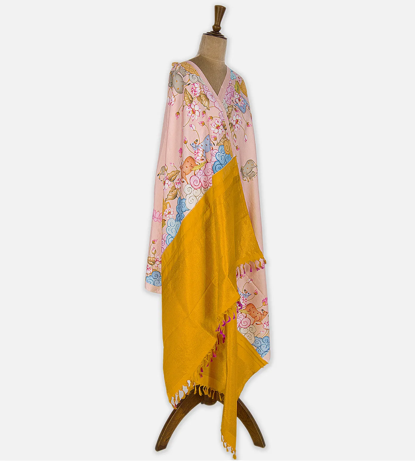Pastel Pink Kanchipuram Dupatta3