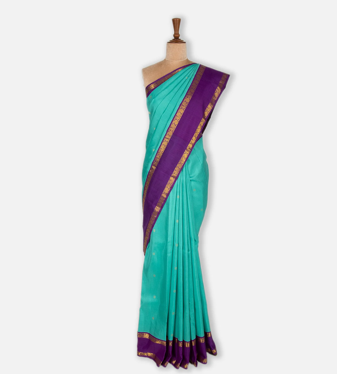 Turquoise Blue Kanchipuram Silk Saree2