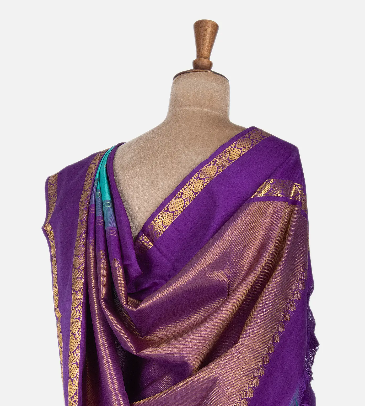 Turquoise Blue Kanchipuram Silk Saree3