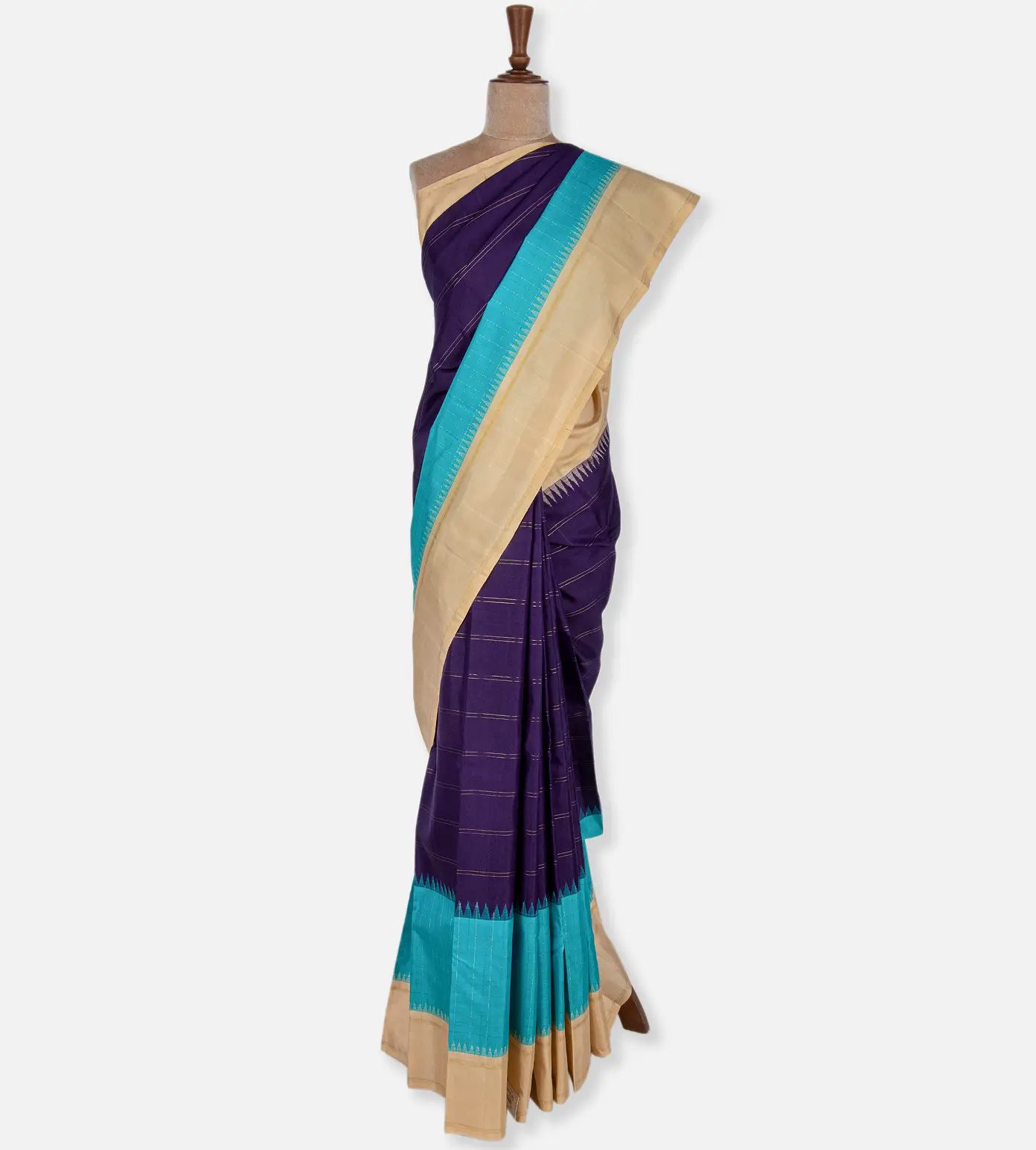 Deep Blue Kanchipuram Silk Saree2