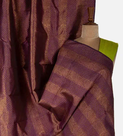 Purple and Green Kanchipuram Silk Saree1