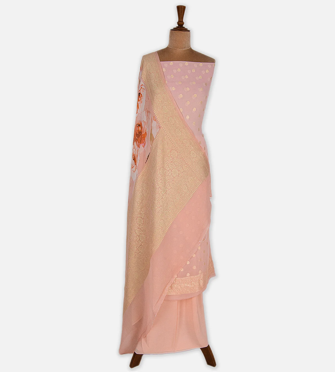 Pastel Pink Banarasi Georgette Salwar2
