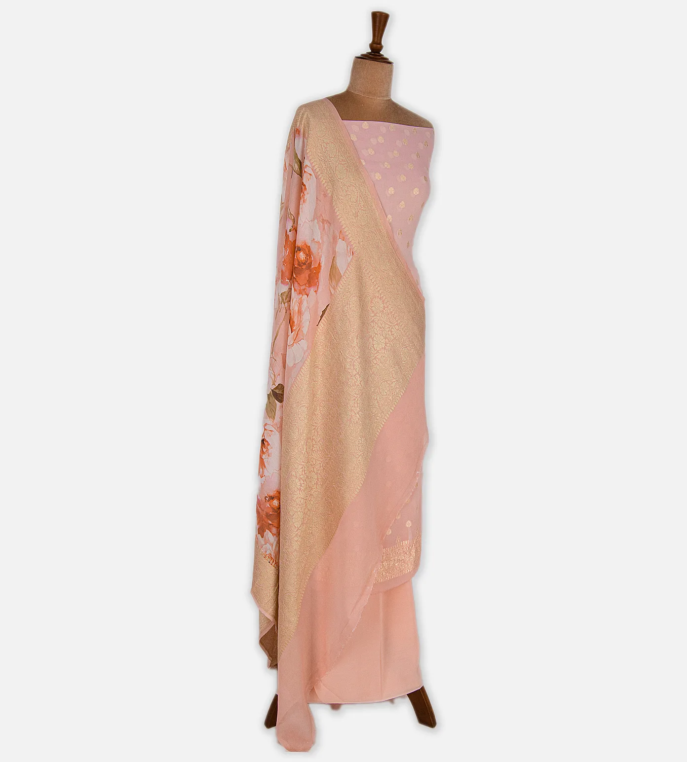 Pastel Pink Banarasi Georgette Salwar3