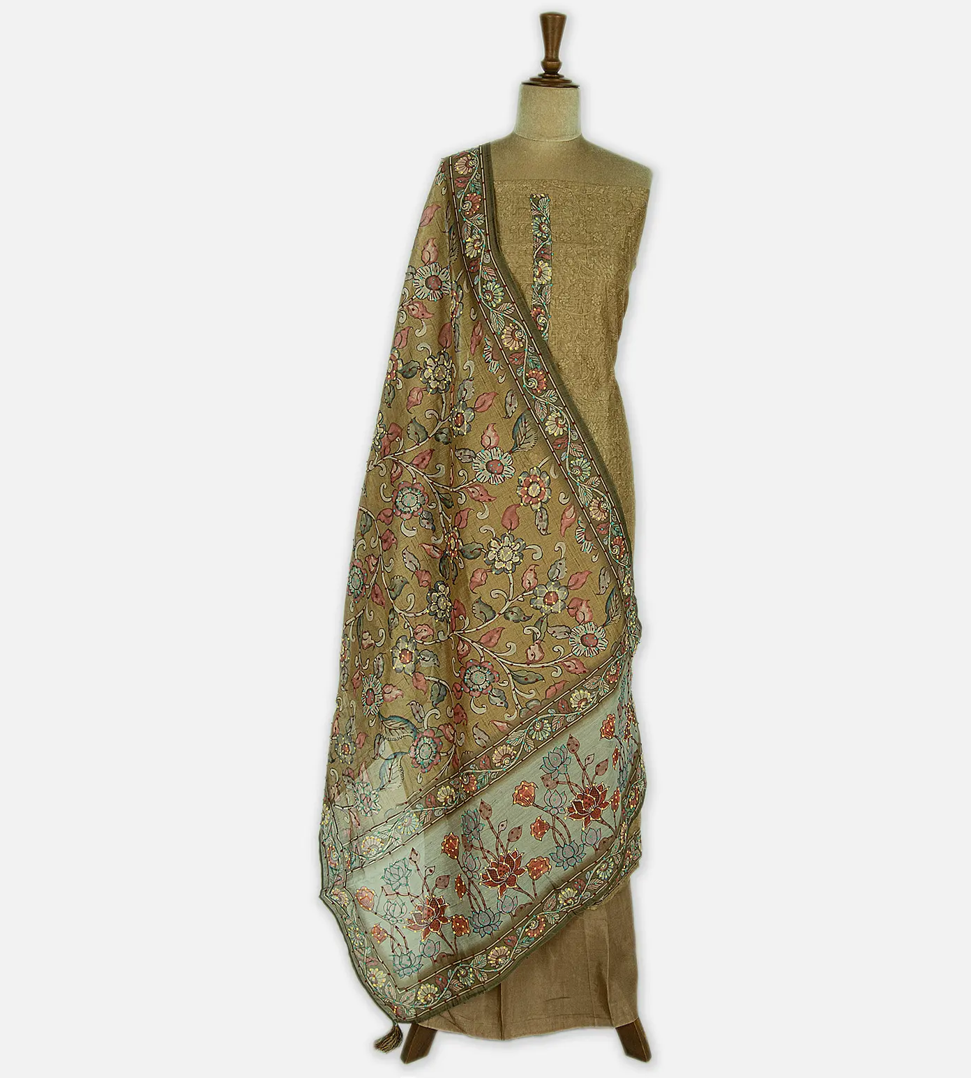 Olive Green Mixed Cotton Salwar2