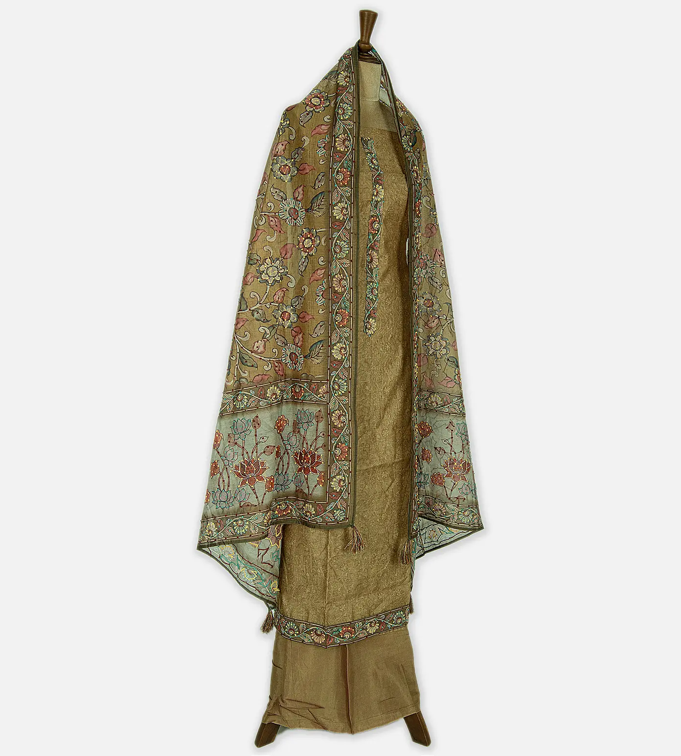 Olive Green Mixed Cotton Salwar3