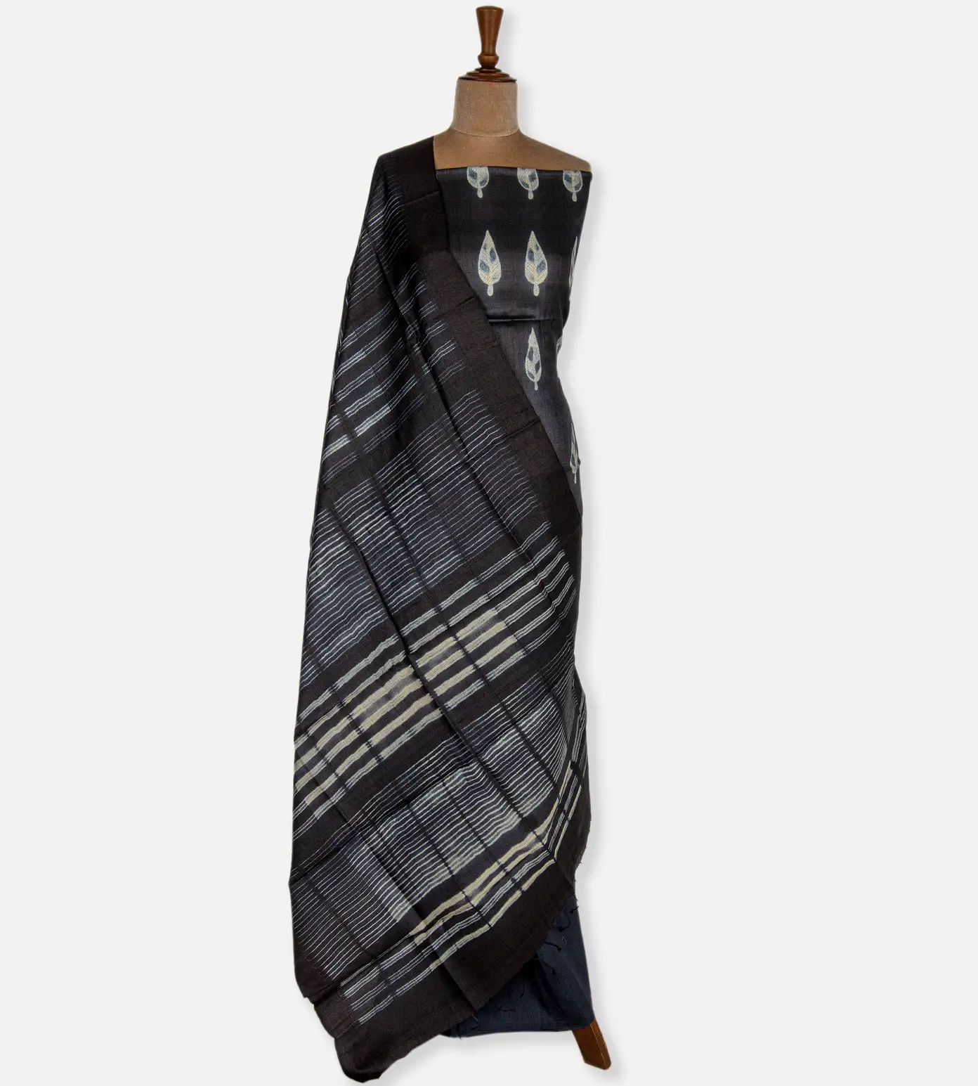 Black Shibori Tussar Salwar2