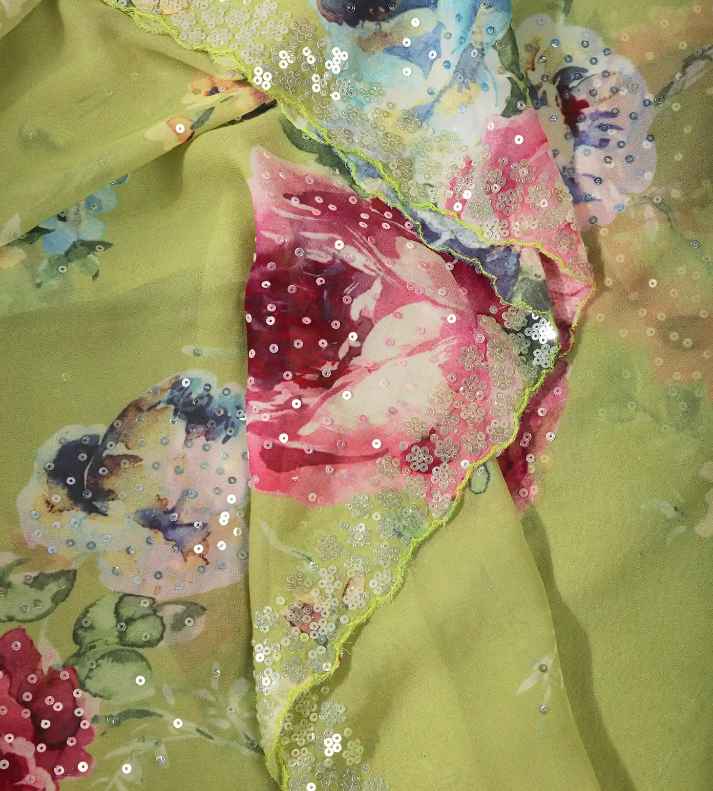 Light Green Georgette Saree3