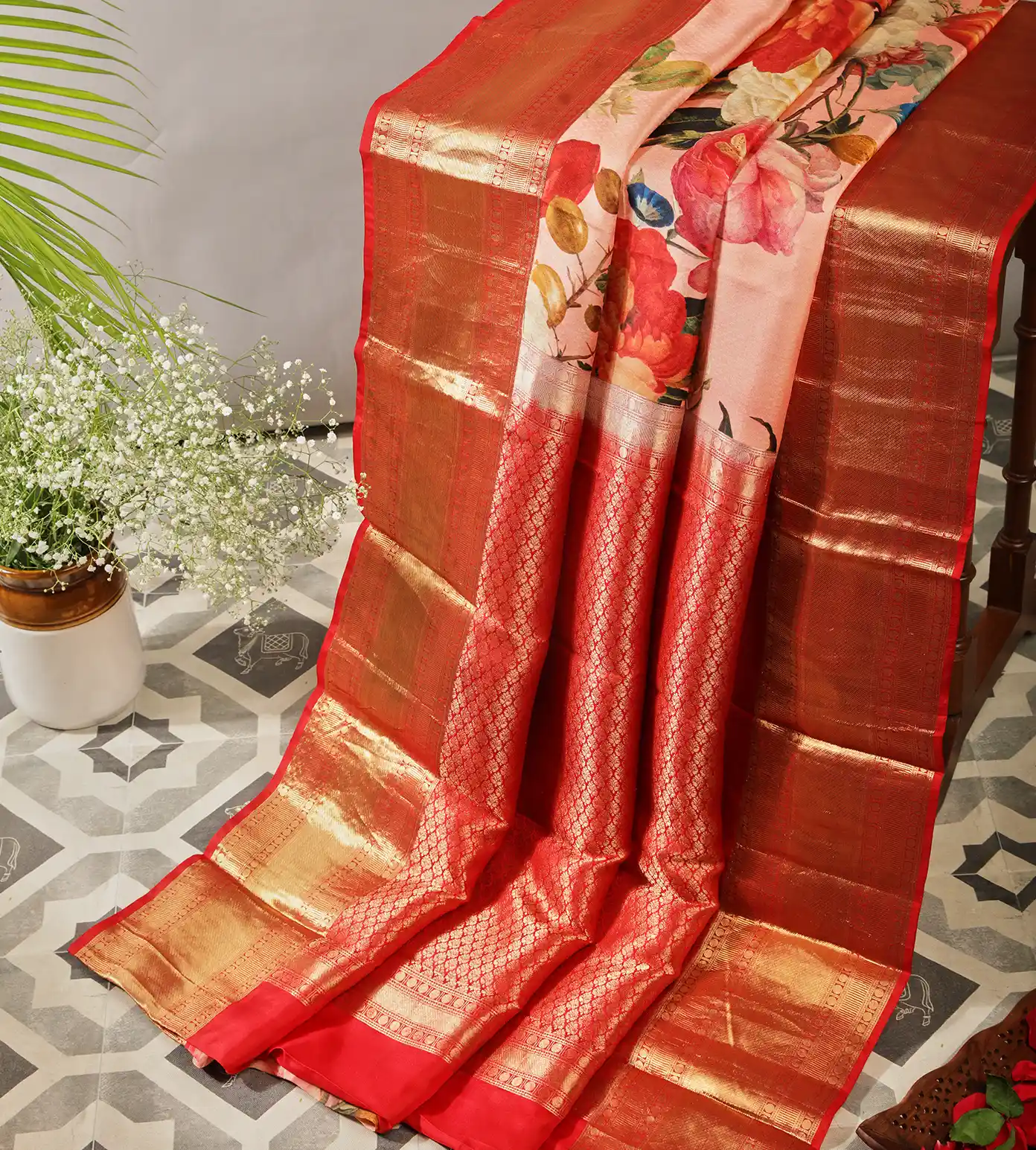 Peach Soft Silk Saree3