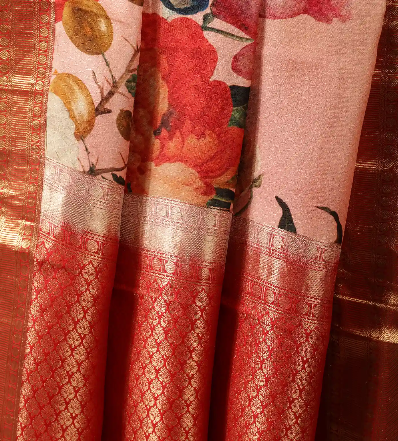 Peach Soft Silk Saree4