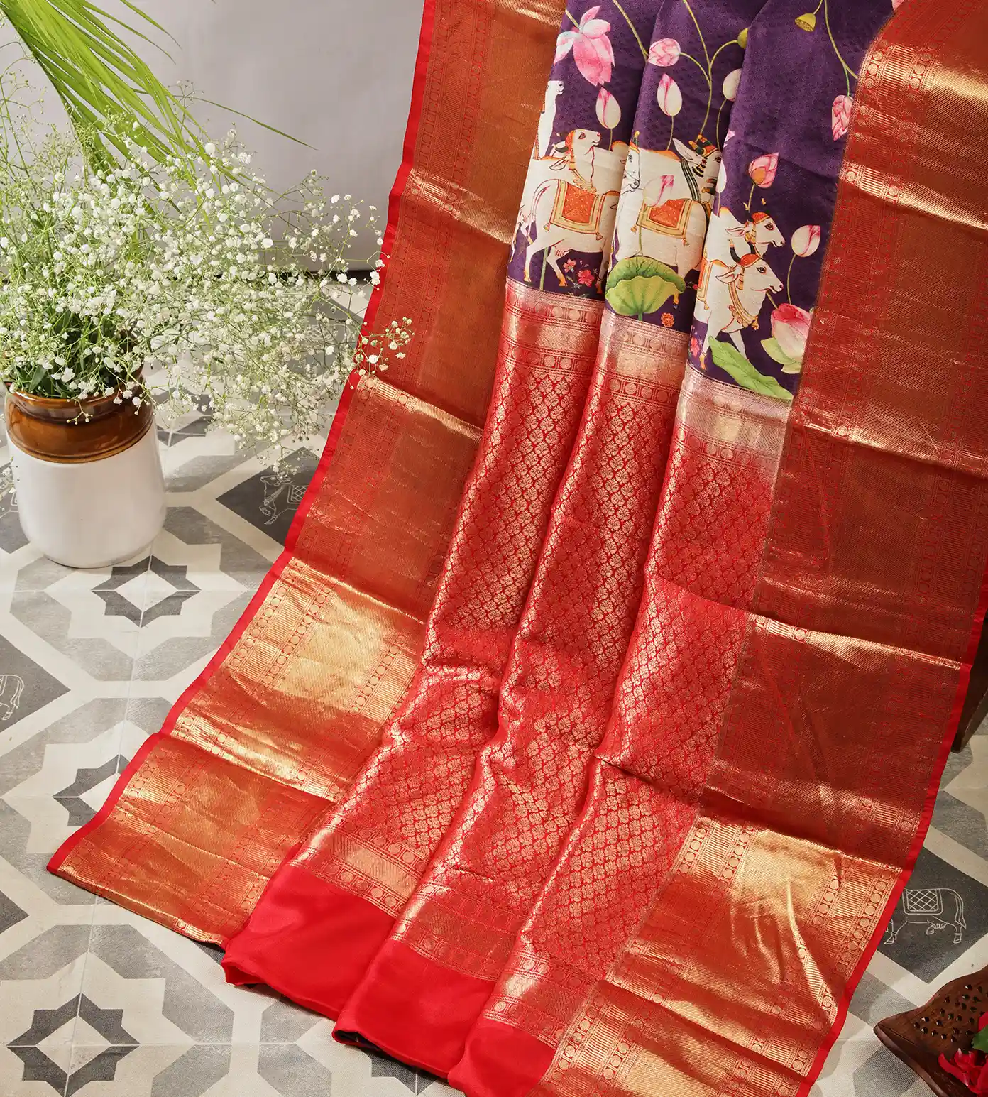 Purple Soft Silk Saree3