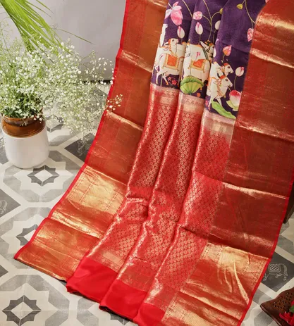 Purple Soft Silk Saree3