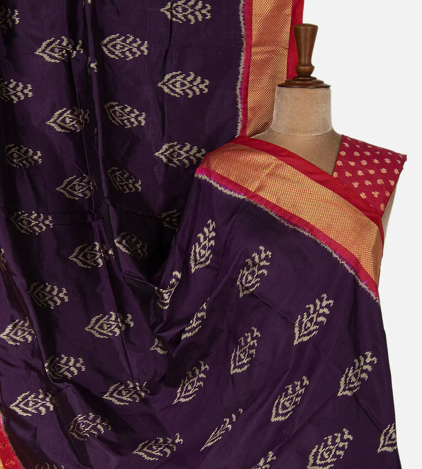 Purple Ikkat Silk Saree1
