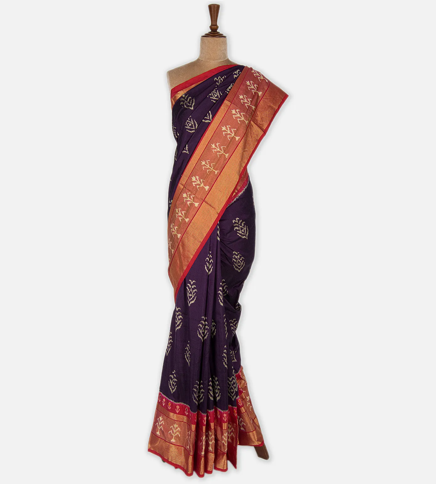 Purple Ikkat Silk Saree2
