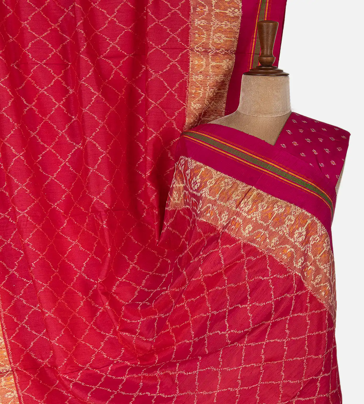 Pink Ikkat Silk Saree1