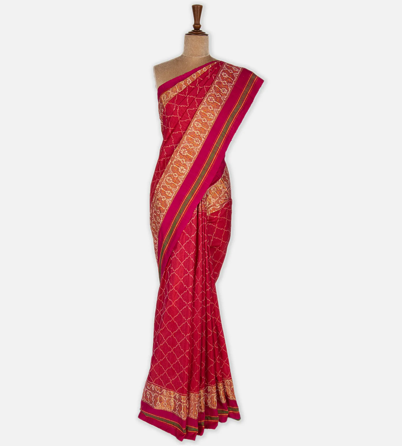 Pink Ikkat Silk Saree2