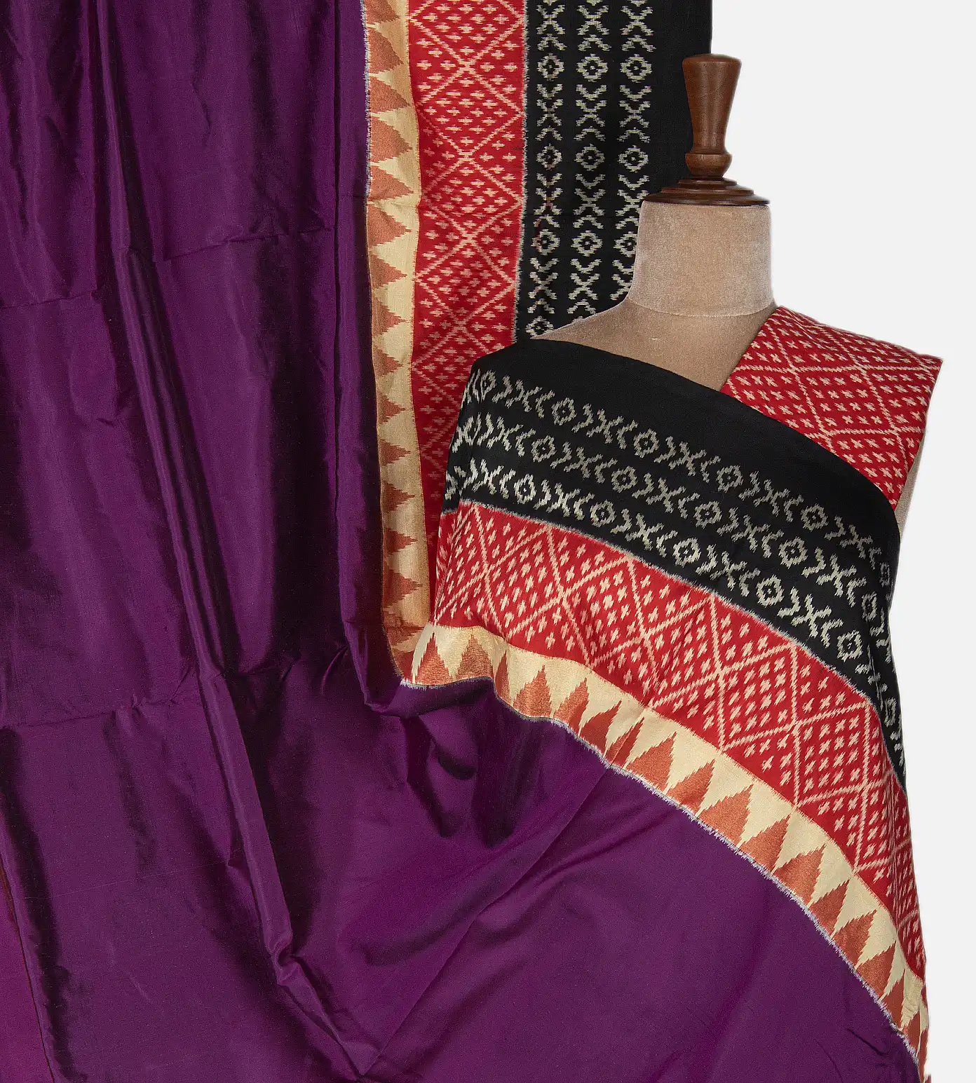 Purple Ikkat Silk Saree1