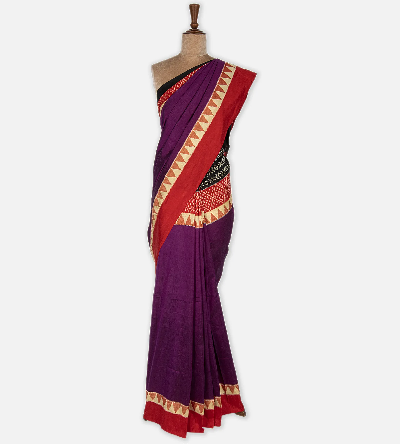 Purple Ikkat Silk Saree2