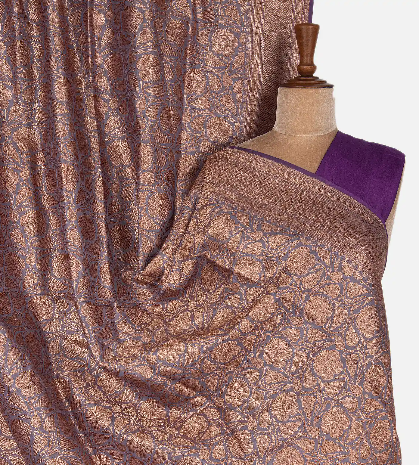 Lavender Banarasi Silk Saree1