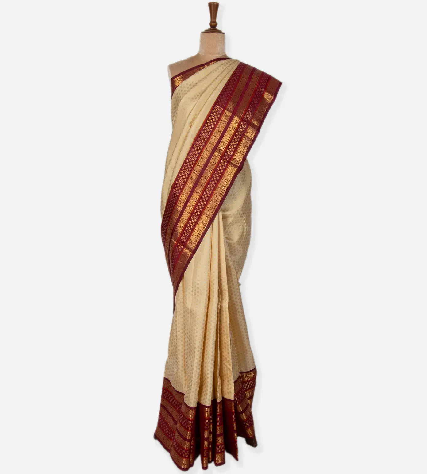 Light Beige Kanchipuram Silk Saree2