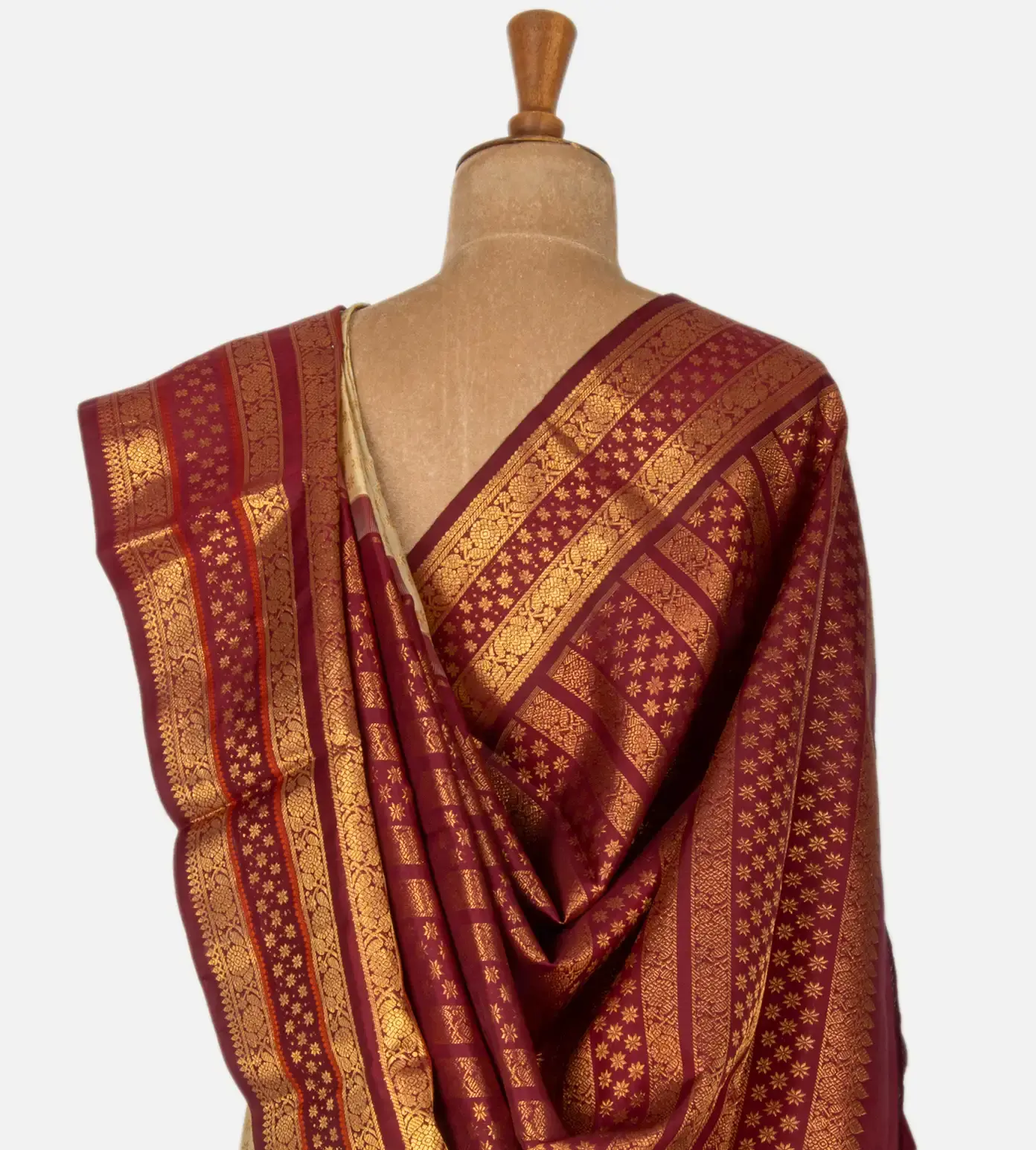 Light Beige Kanchipuram Silk Saree3