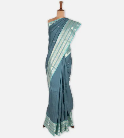 Powder Blue Kanchipuram Silk Saree2