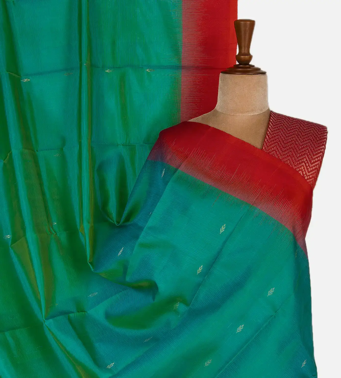 Peacock Blue Soft Silk Saree1