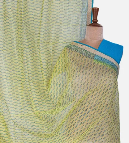 Lime Yellow Maheshwari Cotton Saree1
