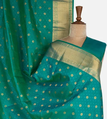 Peacock Green Soft Silk Saree1