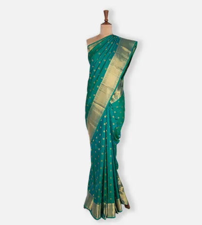 Peacock Green Soft Silk Saree2