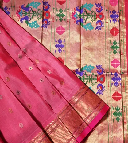 Pink Paithani Gadwal Silk Saree1