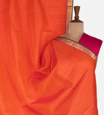 Orangeish Pink Soft Silk Saree1